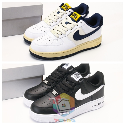 נעלי Nike Air Force 1 Low שחור ולבן או לבן וכחול כהה, תמונה 21