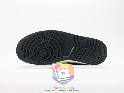 נעלי Air Jordan 1 Low שחור בהדפס או סגול, שחור ולבן, תמונה 16