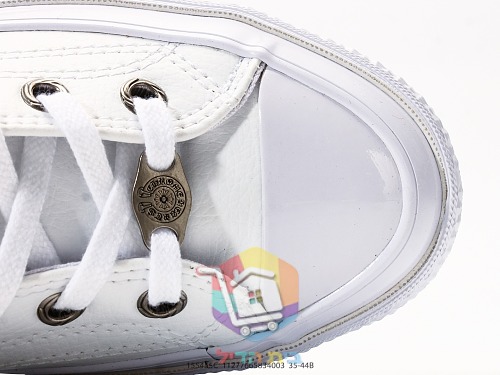נעלי Converse Chuck Taylor All Star גבוהות מעור לבן עם ניטי לוגו Chrome Hearts, תמונה 2