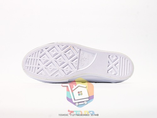 נעלי Converse Chuck Taylor All Star גבוהות מעור לבן עם ניטי לוגו Chrome Hearts, תמונה 6