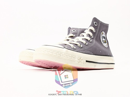 נעלי Converse Chuck 70 גבוהות אפור עם רקמת דמות, תמונה 5