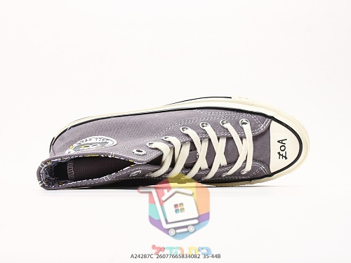 נעלי Converse Chuck 70 גבוהות אפור עם רקמת דמות, תמונה 7