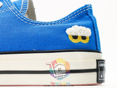 נעלי Converse Chuck 70 נמוכות כחול עם רקמת דמות, תמונה 4
