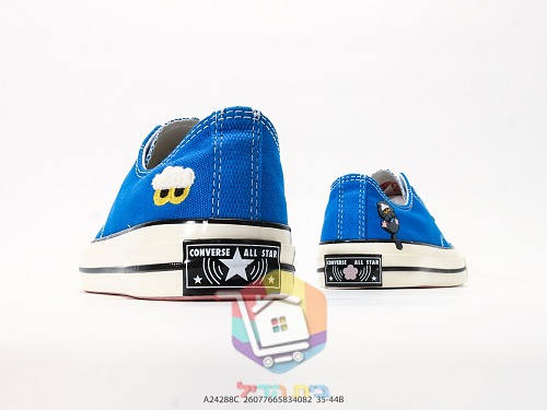 נעלי Converse Chuck 70 נמוכות כחול עם רקמת דמות, תמונה 5