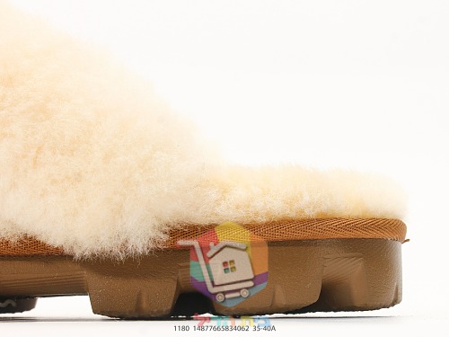 נעלי בית UGG Tasman Alpine עם צווארון פרווה וקשירת עור, ערמוני או צהוב, תמונה 14