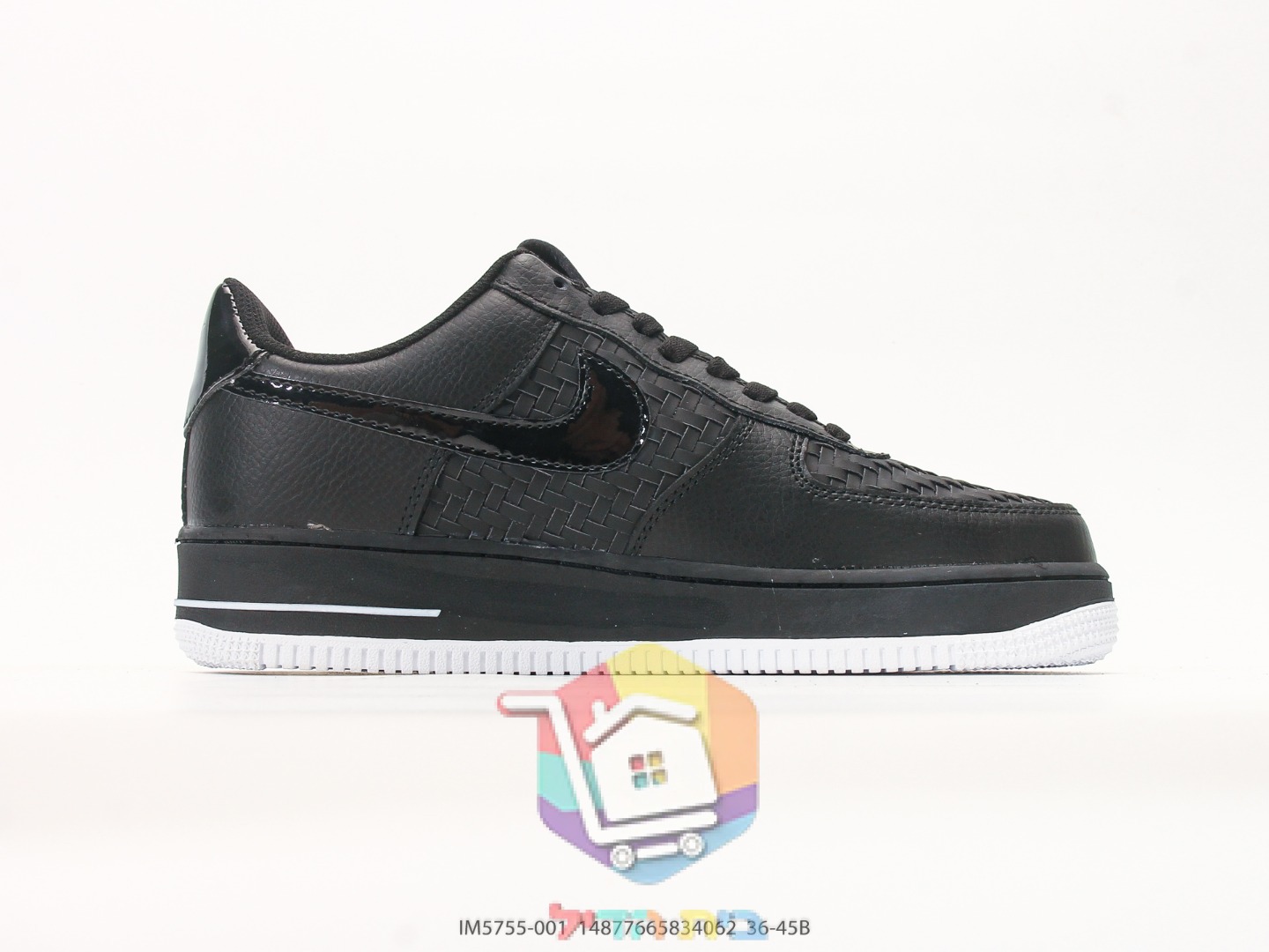 Nike Air Force 1 Low Woven Sneaker, Schwarz