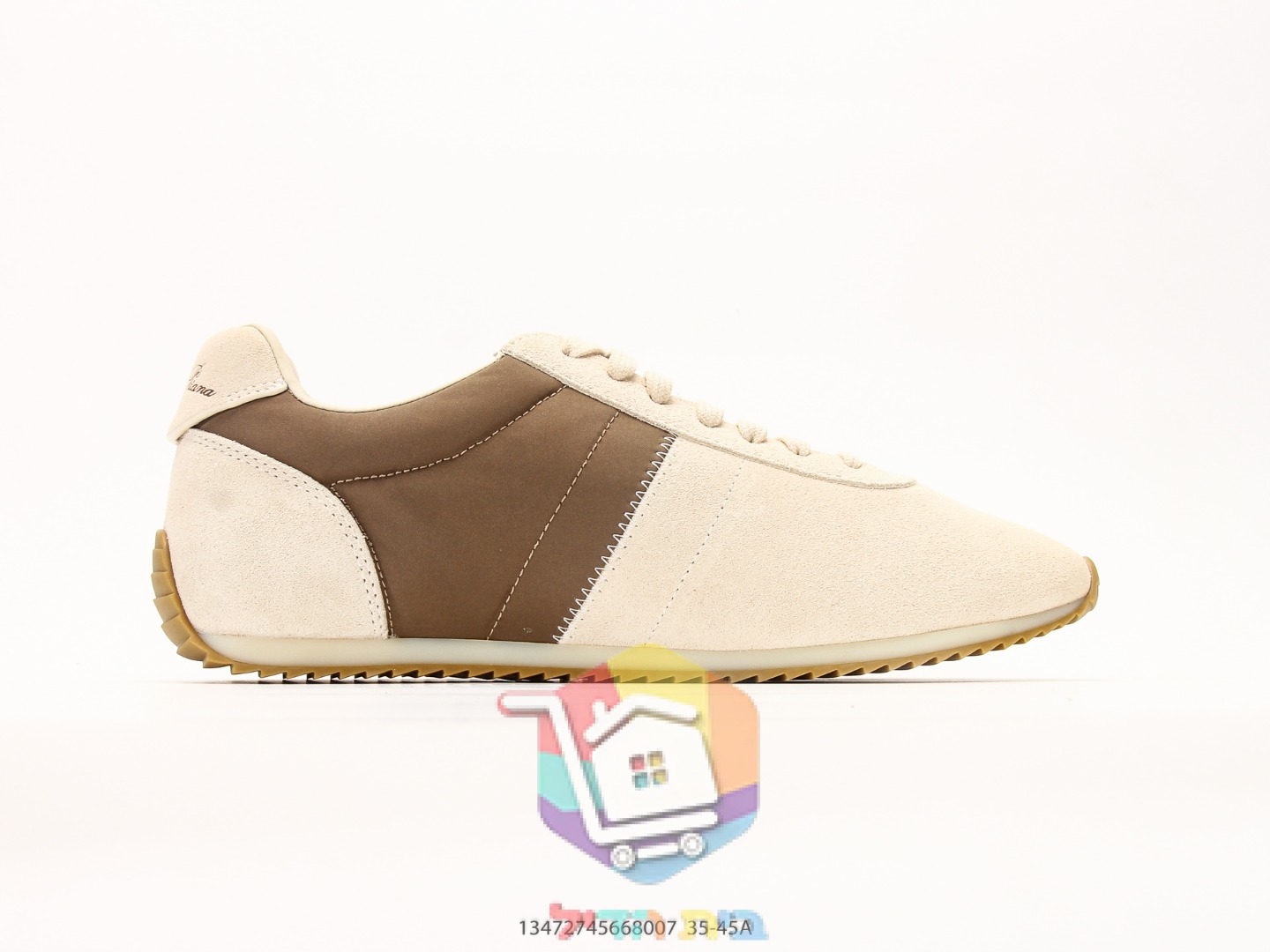 Retro-Sneaker aus Wildleder ohne Logo, mit Gummisohle