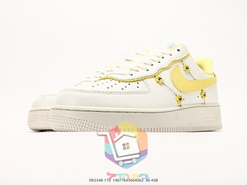 Nike Air Force 1 Sneaker in Weiß mit gelben Blüten 5
