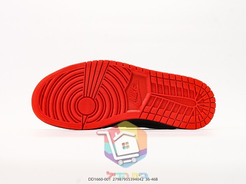 נעלי Air Jordan 1 Low שחור לכה עם סוליה אדומה 6