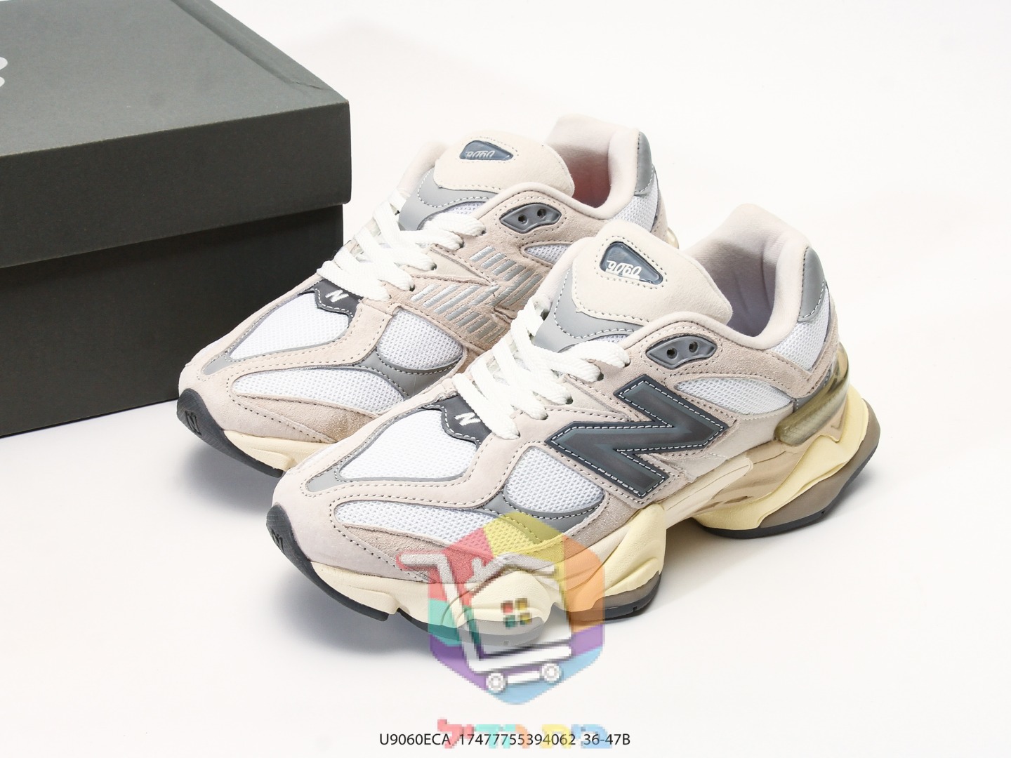 נעלי New Balance 9060 שמנת, צהוב, בורדו, שחור