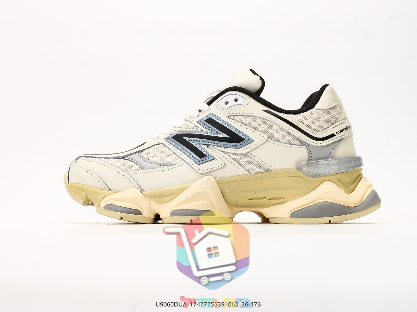 נעלי New Balance 9060 שמנת, ורוד, לבן, כחול