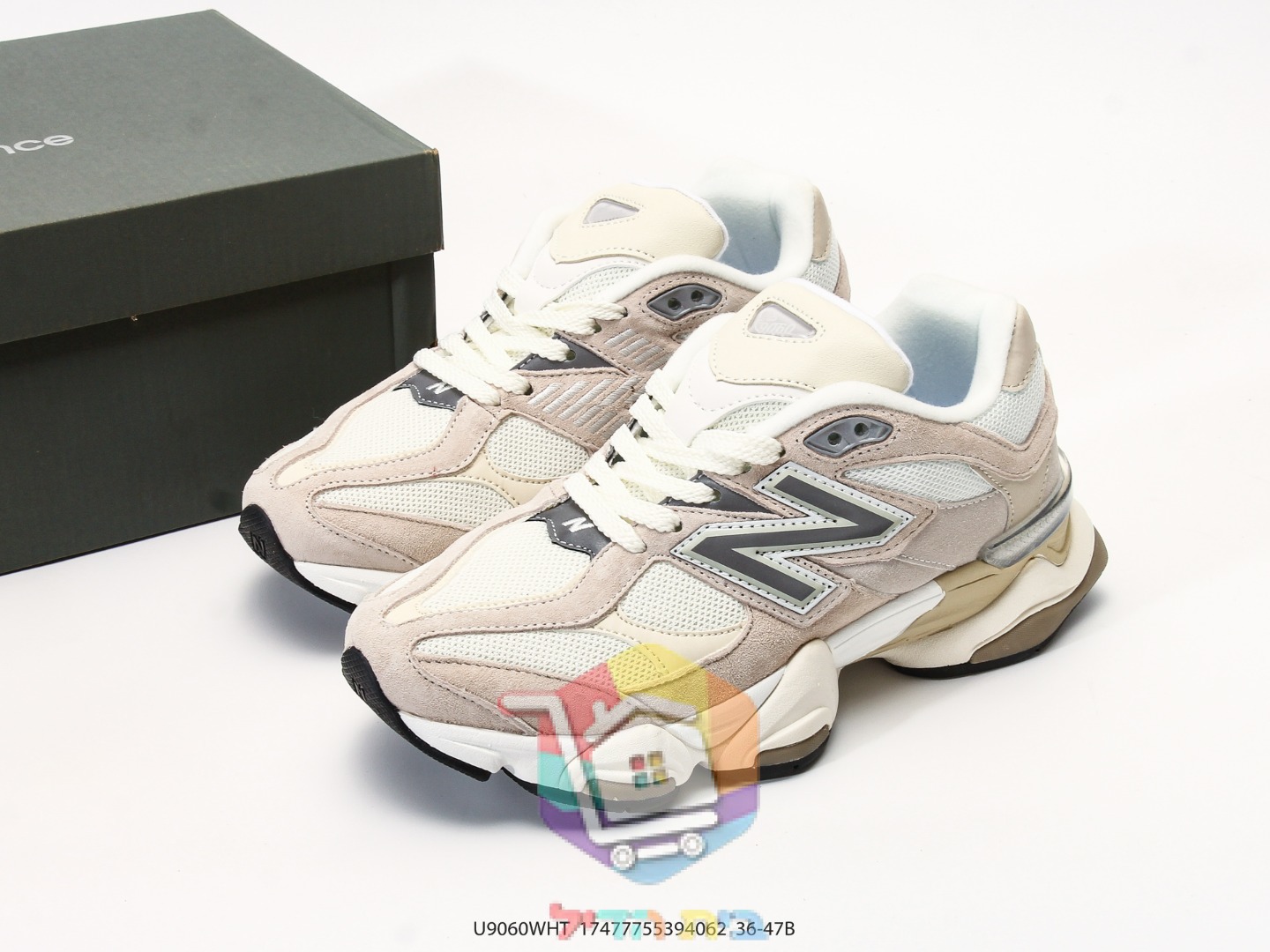 נעלי New Balance 9060 שמנת, שחור, חום, לבן