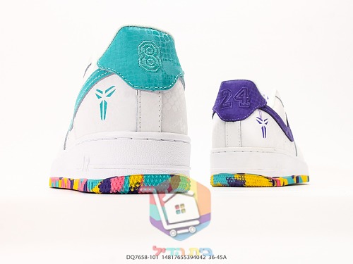 נעלי Nike Air Force 1 Low Kobe Bryant לבן עם סוליה צבעונית 4