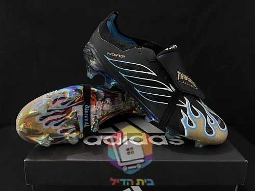 נעלי כדורגל adidas Predator x Thrasher, שחור עם להבות 9
