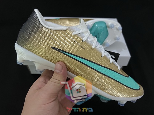 נעלי כדורגל Nike Mercurial Kylian Mbappé, זהב וטורקיז 4