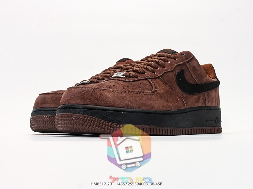 Sneakers Nike SB Air Force 1 Low, camoscio marrone e nero 5