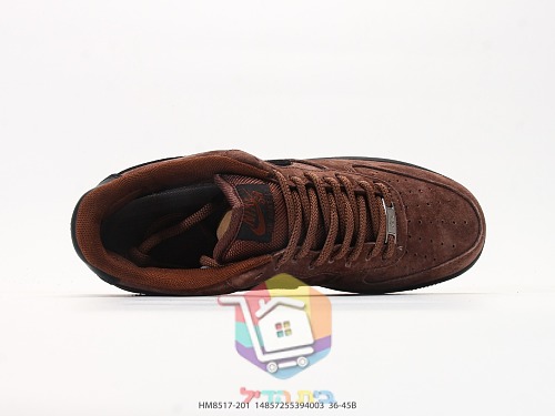 Sneakers Nike SB Air Force 1 Low, camoscio marrone e nero 7