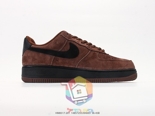 Sneakers Nike SB Air Force 1 Low, camoscio marrone e nero 8