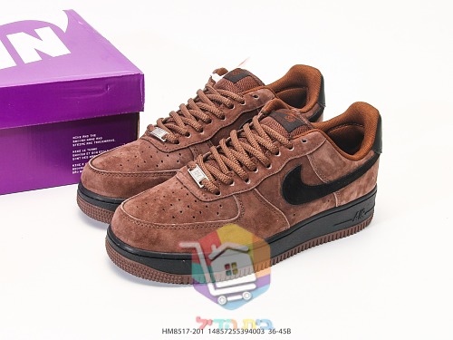 Sneakers Nike SB Air Force 1 Low, camoscio marrone e nero 10