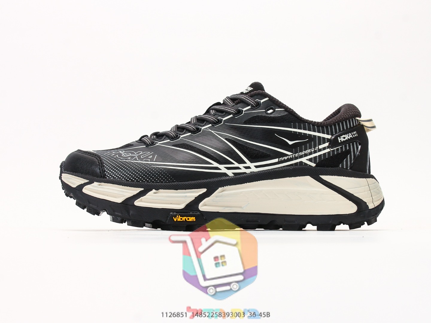 Scarpe da trail HOKA Mafate Speed 2, nero e crema