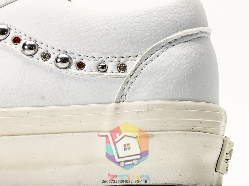 נעלי Vans Old Skool 36 עם ניטים מבריקים, לבן, חום, שחור 3