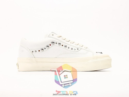נעלי Vans Old Skool 36 עם ניטים מבריקים, לבן, חום, שחור 8