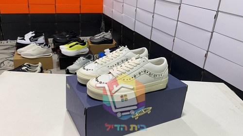 נעלי Vans Old Skool 36 עם ניטים מבריקים, לבן, חום, שחור 10