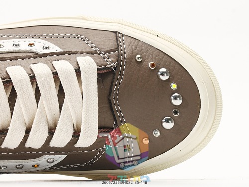נעלי Vans Old Skool 36 עם ניטים מבריקים, לבן, חום, שחור 12