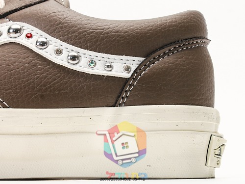 נעלי Vans Old Skool 36 עם ניטים מבריקים, לבן, חום, שחור 13