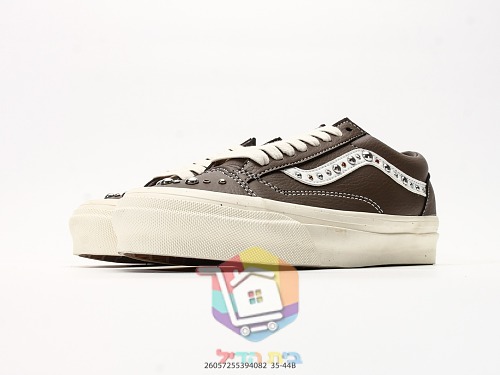 נעלי Vans Old Skool 36 עם ניטים מבריקים, לבן, חום, שחור 15