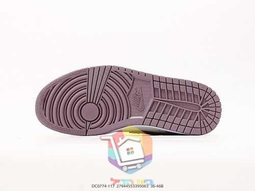 נעלי Air Jordan 1 Low בורדו ושמנת, בורדו ואפור 7