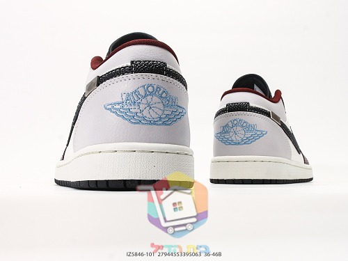 נעלי Air Jordan 1 Low בורדו ושמנת, בורדו ואפור 15