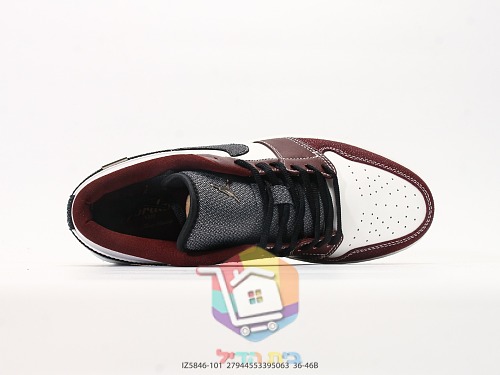 נעלי Air Jordan 1 Low בורדו ושמנת, בורדו ואפור 18