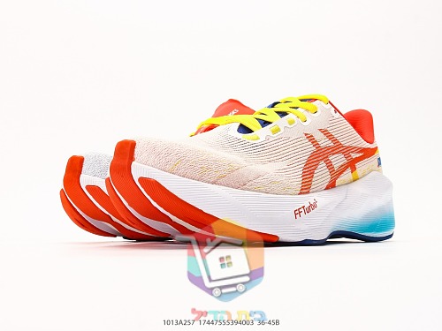 נעלי ריצה ASICS Novablast 6 שמנת וכתום 5