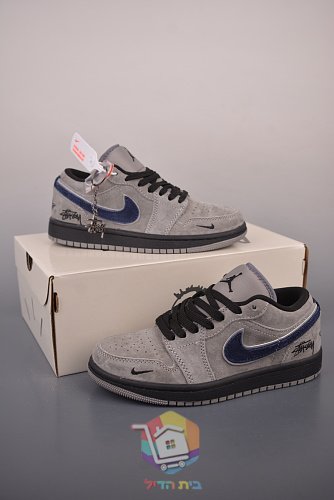 נעלי Air Jordan 1 Low מזמש אפור 9