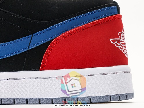 נעלי סניקרס Air Jordan 1 Low שחור, כחול, אדום 2