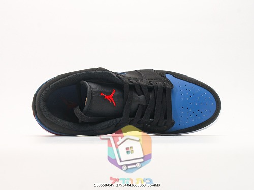נעלי סניקרס Air Jordan 1 Low שחור, כחול, אדום 6