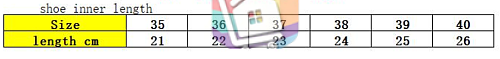 טבלת המידות של הספק