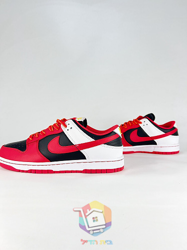 נעלי Nike Dunk Low Retro אדום, לבן, שחור 5