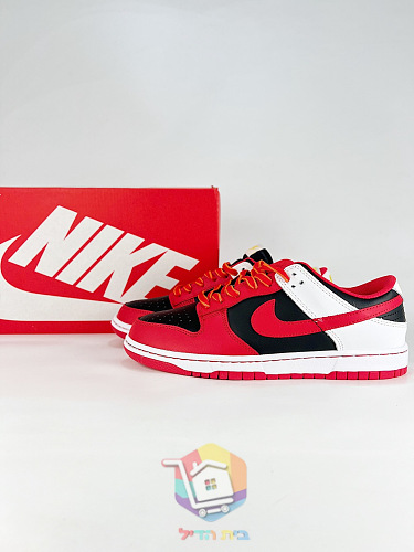 נעלי Nike Dunk Low Retro אדום, לבן, שחור 10