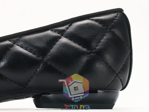 נעלי בובה Chanel Cambon שחור עם לוגו לבן 3