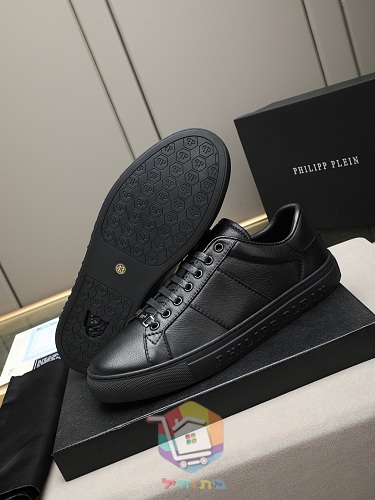 נעלי עור Philipp Plein Hexagon Lo-Top שחור, חום 6