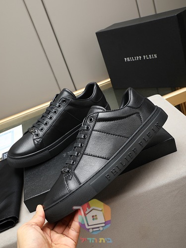 נעלי עור Philipp Plein Hexagon Lo-Top שחור, חום 7