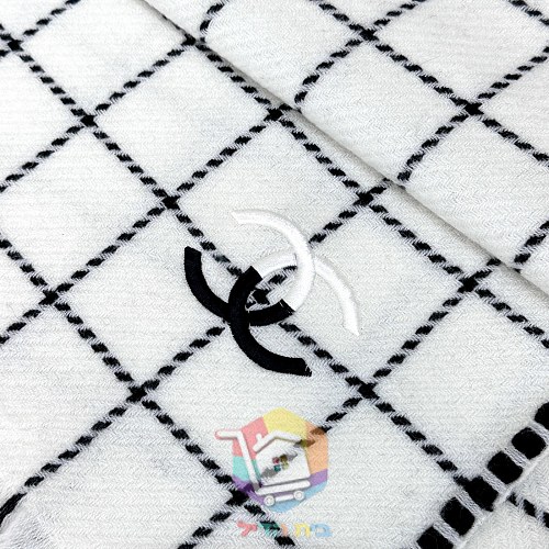 צעיף Chanel במשבצות בשני גוונים, 38x185 ס"מ 9
