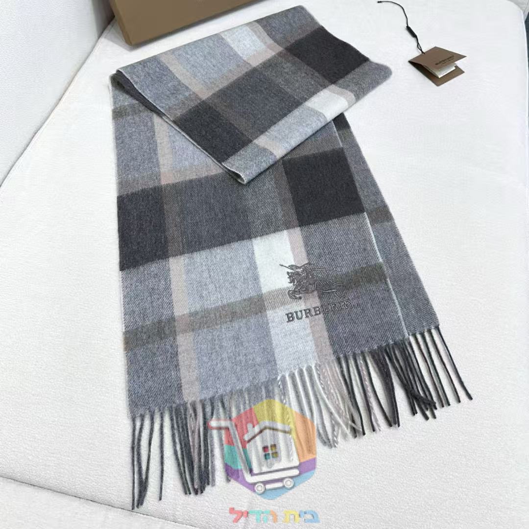 צעיף Burberry במשבצות בשני גוונים, 30x170 ס"מ