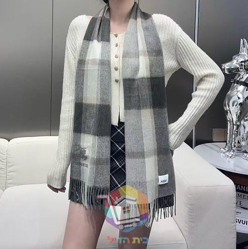 צעיף Burberry במשבצות בשני גוונים, 30x170 ס"מ 8
