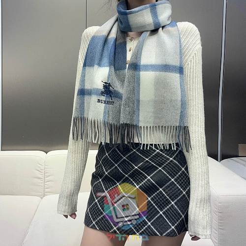 צעיף Burberry במשבצות בשני גוונים, 30x170 ס"מ 19