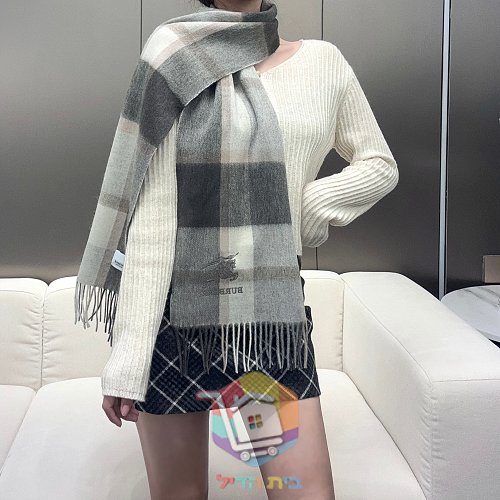 צעיף Burberry במשבצות בשני גוונים, 30x170 ס"מ 23