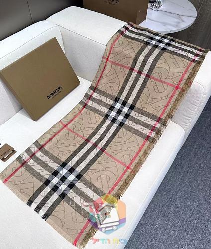 צעיף Burberry במשבצות בשני גוונים, 70x220 ס"מ 4