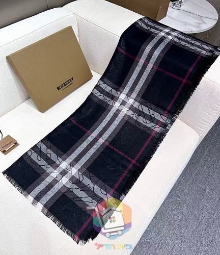 צעיף Burberry במשבצות בשני גוונים, 70x220 ס"מ 13